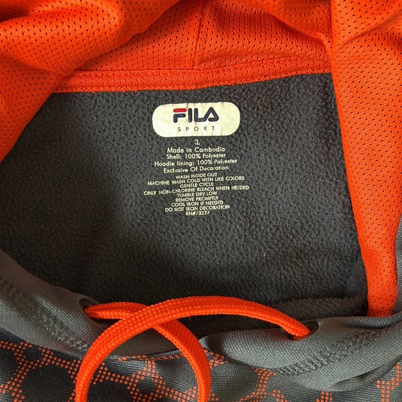 Fila XL Grey/Orange Hooded Sweatshirt - Picture 10 of 12
